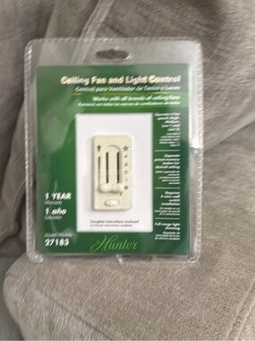 Hunter Ceiling Fan & Light Control Switch 4 Speeds Dimming Easy In 3 Wire 27183